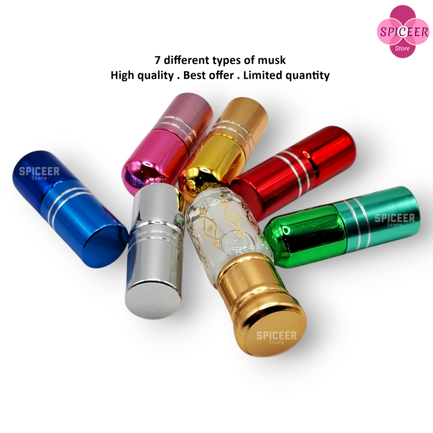 7xArabic Perfume Musk Tahara 3ml High Quality Vanilla Powder Kandy Jasmine Caramel مسك الطهارة Wonderful Collection