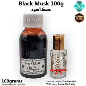 Black Musk 100gram + Gift " Arabic Perfume Oil High Quality مسك اسود