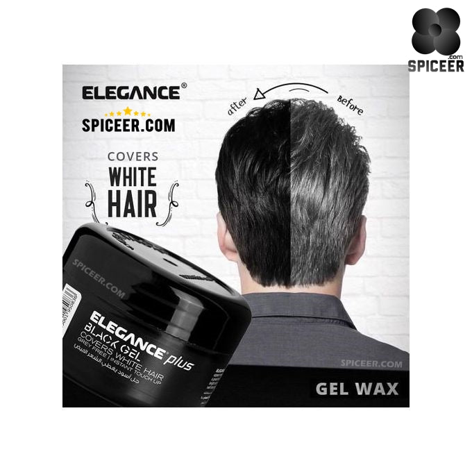 Elegance Plus Black Gel Hair 100ml Cover White Hair - Original اليجانس جل