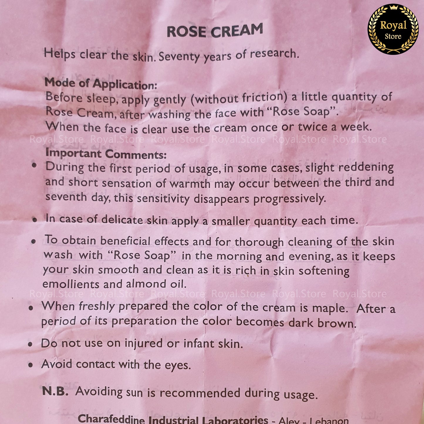 1x Rose cream 25g + 1x Minerva Cream 30ml كريم منيرفا وكريم روز