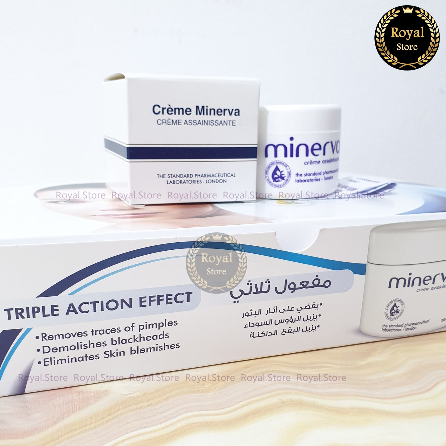 1x Rose cream 25g + 1x Minerva Cream 30ml كريم منيرفا وكريم روز