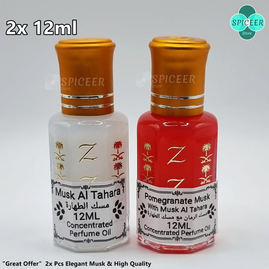 2× 12ml | Musk Al Tahara + Pomegranate Musk مسك رمان ومسك الطهارة