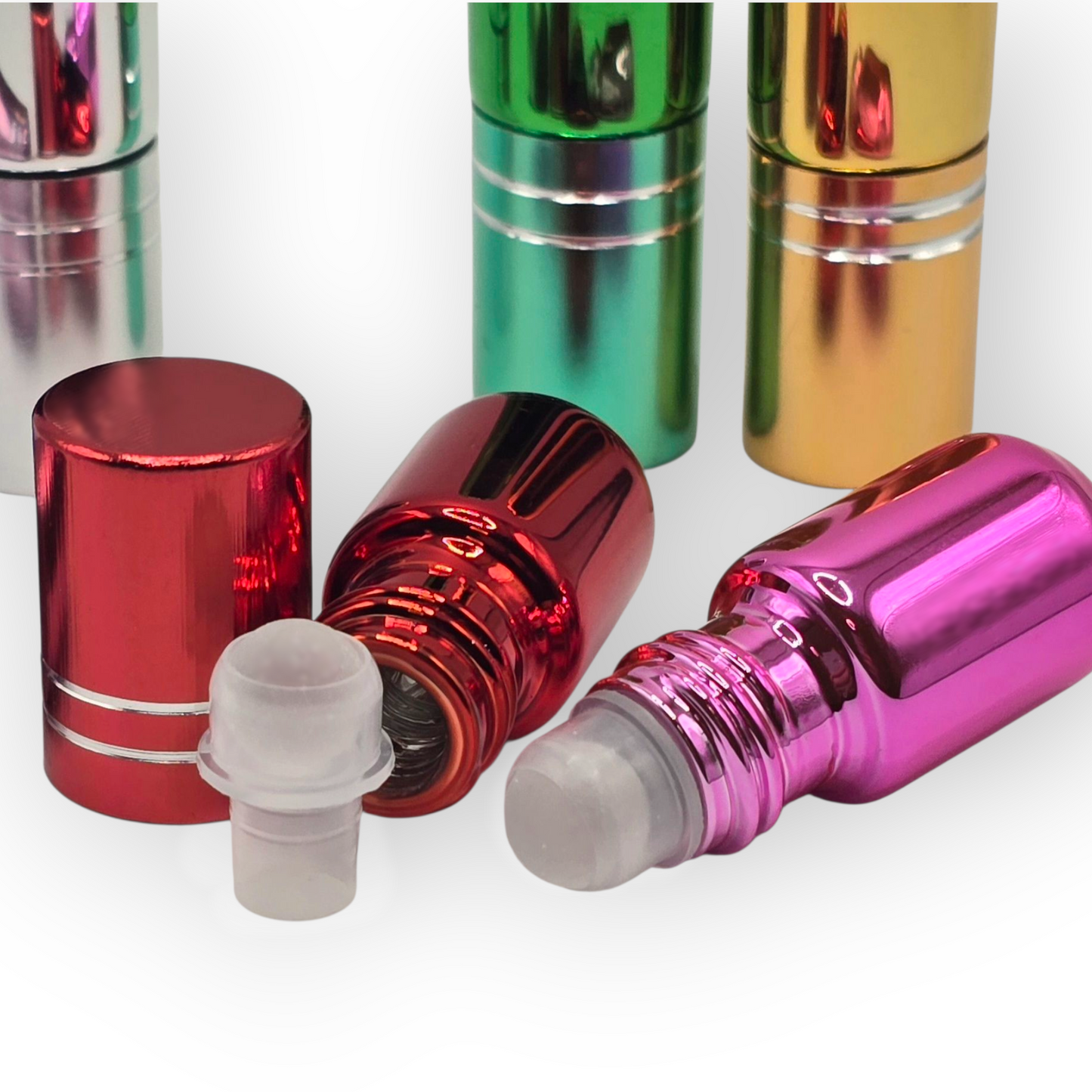 Empty Glass Bottles 3ml Roll-On for Musk & Perfume – 6 Colors