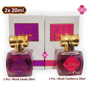 2×20ml Musk Candy + Musk TootBerry Cranbberry Perfume musk مسك طهارة توت بري ومسك كاندي