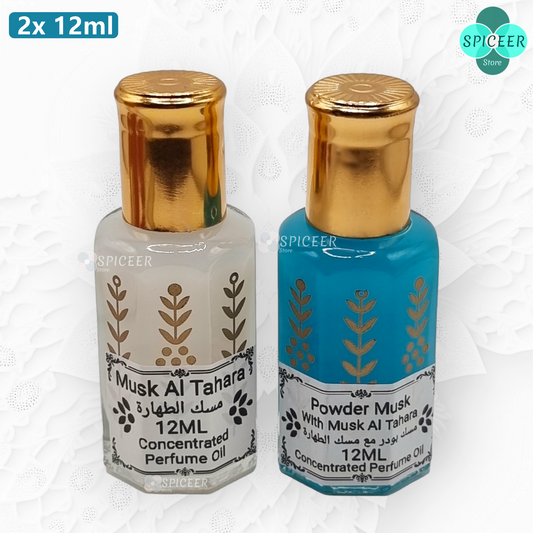 2× 12ml | Musk Al Tahara + Powder مسك بودر ومسك الطهارة