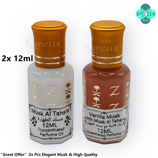 2× 12ml | Musk Al Tahara + Vanilla Musk مسك الفانيلا ومسك الطهارة