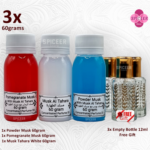 3× 60Grams | Musk Al Tahara , Powder, Pomegranate Original Concentrated Arabic Perfume oil مسك طهارة رمان بودر (Copy)