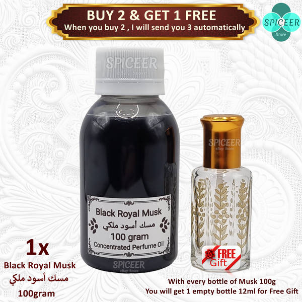 1x Black Royal Musk 100grams (BUY 2 GET 1 FREE) High Quality Arabic concentrated perfume oil  مسك اسود ملكي