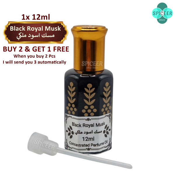 1x Black Royal Musk 12ml ~BUY 2 GET 1 FREE~ High Quality Arabic concentrated perfume oil  مسك اسود ملكي