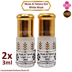 2x Musk Al Tahara white 3ml Arabic Perfume Oil مسك الطهارة