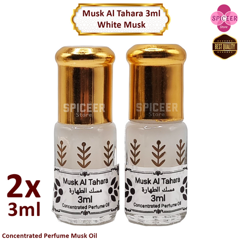 2x Musk Al Tahara white 3ml Arabic Perfume Oil مسك الطهارة