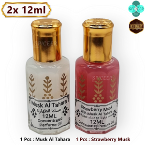 2× 12ml ( Musk Al Tahara + Strawberry Musk )مسك فراولة ومسك الطهارة