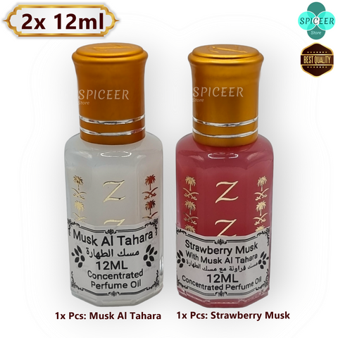 2× 12ml ( Musk Al Tahara + Strawberry Musk)مسك فراولة ومسك الطهارة