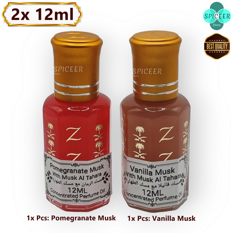 2× 12ml | Vanilla Musk + Pomegranate Musk مسك رمان ومسك فانيلا طهاره