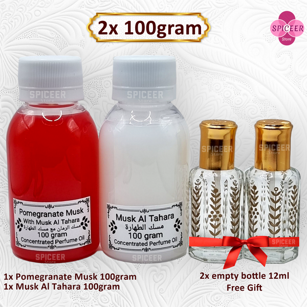 2× 100grams| Musk Al Tahara + Pomegranate Musk مسك رمان ومسك الطهارة