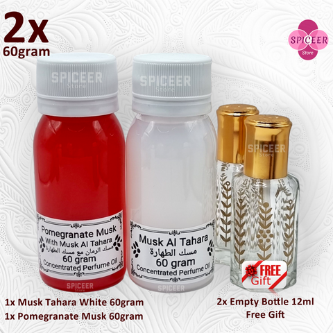 2× 60grams| Musk Al Tahara + Pomegranate Musk مسك رمان ومسك الطهارة