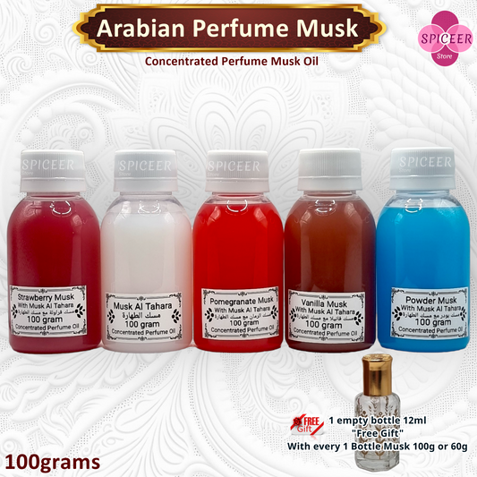 100gram Arabian Concentrated Perfume Musk Oil Tahara White Powder Black Vanilla Strawberry - Choose QTY