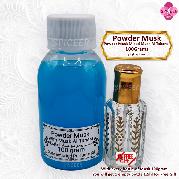 3× 100Grams | Musk Al Tahara , Powder, Black, Original Concentrated Arabic Perfume oil مسك طهارة أسود بودر