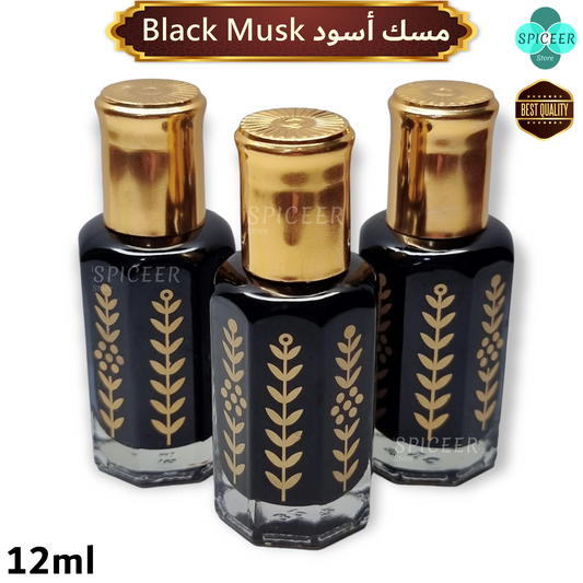 Black Musk 12ml Ruqqiya Arabic concentrated perfume oil  مسك اسود رقية شرعية - Choose QTY