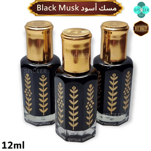 Black Musk 12ml concentrated perfume oil مسك اسود - BUY 2 GET 1 FREE