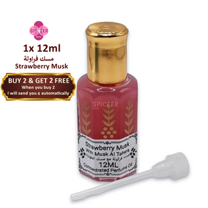 1x Strawberry Musk Al Tahara 12ml - BUY 2 GET 2 FREE - Arabic Concentrated perfume Oil مسك فراولة طهارة