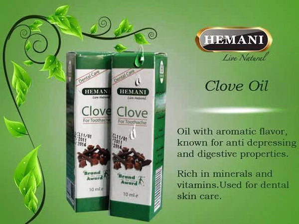 Hemani Natural Clove Oil 10ml Dental Care Toothache - BUY 2 GET 1 FRE زيت قرنفل