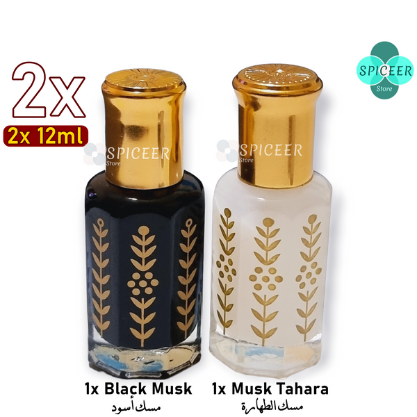 2× 12ml | Musk Al Tahara + black Musk مسك اسود مسك الطهارة