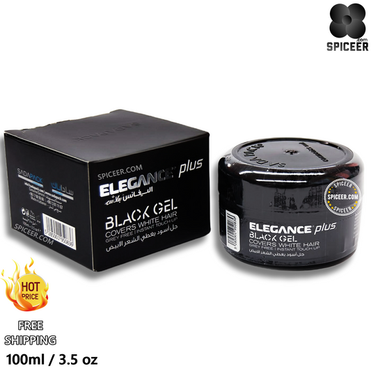 Elegance Plus Black Gel Hair 100ml Cover White Hair - Original اليجانس جل
