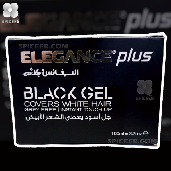 Elegance Plus Black Gel Hair 100ml Cover White Hair - Original اليجانس جل
