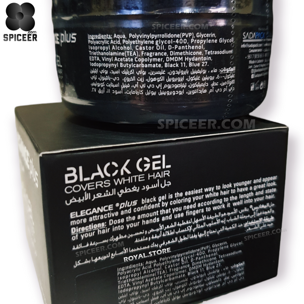 Elegance Plus Black Gel Hair 100ml Cover White Hair - Original اليجانس جل