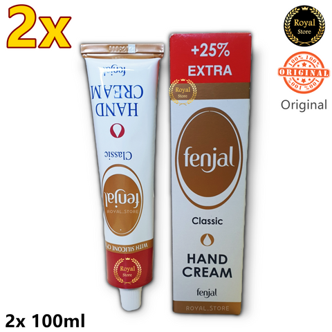 2x Fenjal Classic Hand Cream100ml Silicone & glycerine  80ml + 20ml free  كريم فنجال