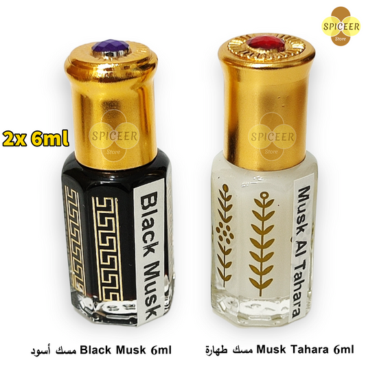 2×6ml | Musk Al Tahara + black Musk مسك اسود مسك الطهارة