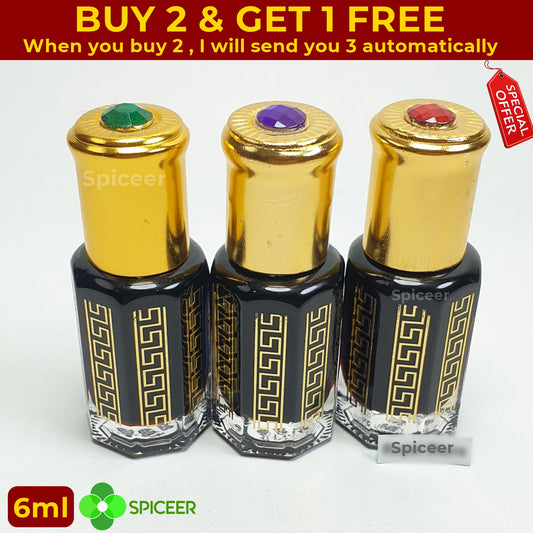1x Black Musk 6ml perfume oil Strong Aroma مسك اسود BUY 2 GET 1 FREE