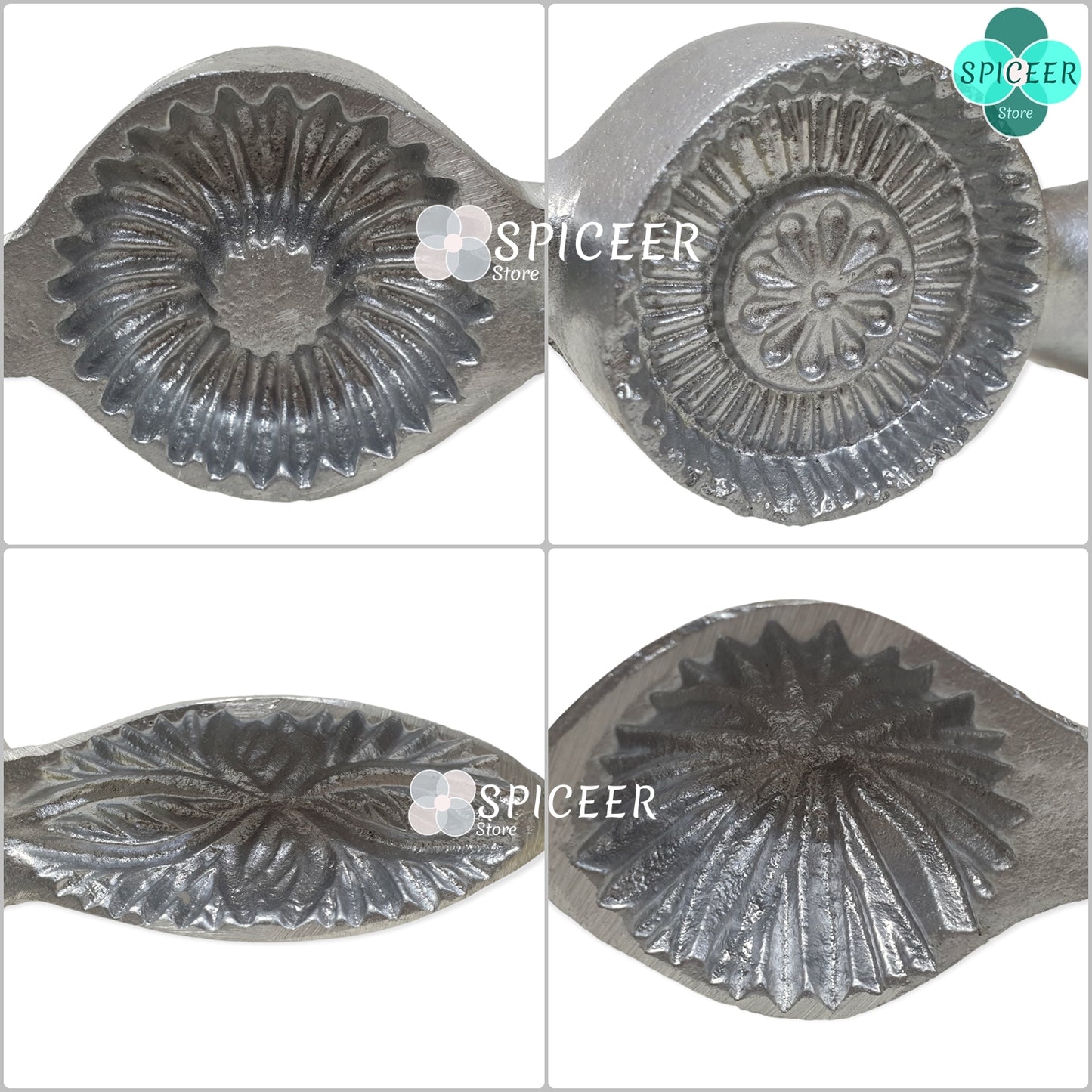 2x Pcs Maamoul Metal & plastic Mold Hand carved Dates Pistachio pastry Mould قوالب معمول