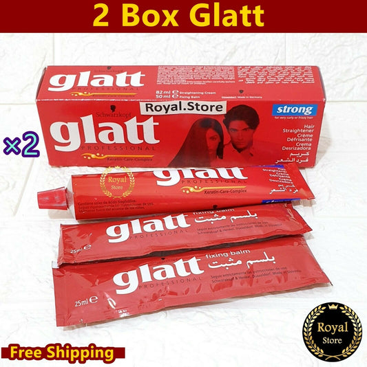 2× Schwarzkopf Glatt Strong Professional curly hair cream Straightener 82ml قلات